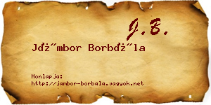 Jámbor Borbála névjegykártya